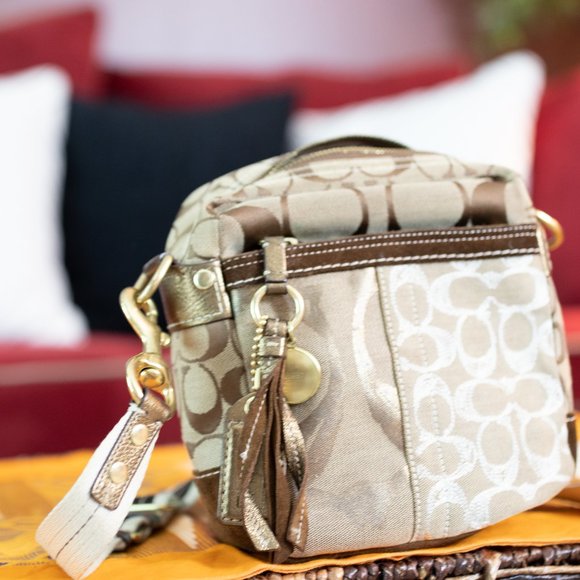 Brown Letter and Suede Bottom Small Bag - Picture 2 of 2